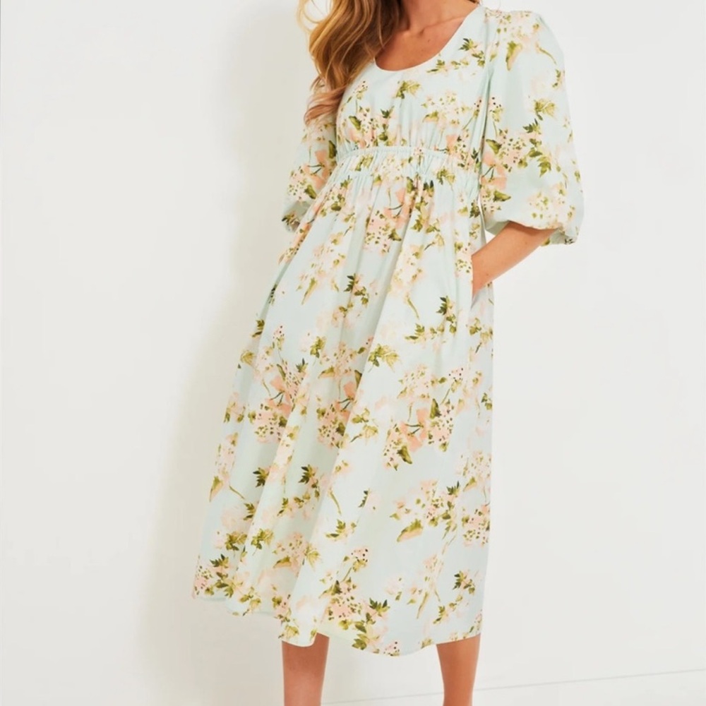 Tuckernuck aqua watercolor marlena dress NWT